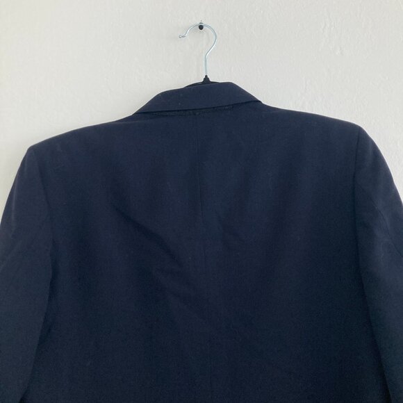 Vintage Austin Reed 100% Wool Navy Blue Blazer Double Breasted Preppy Academia 6 - Picture 9 of 14